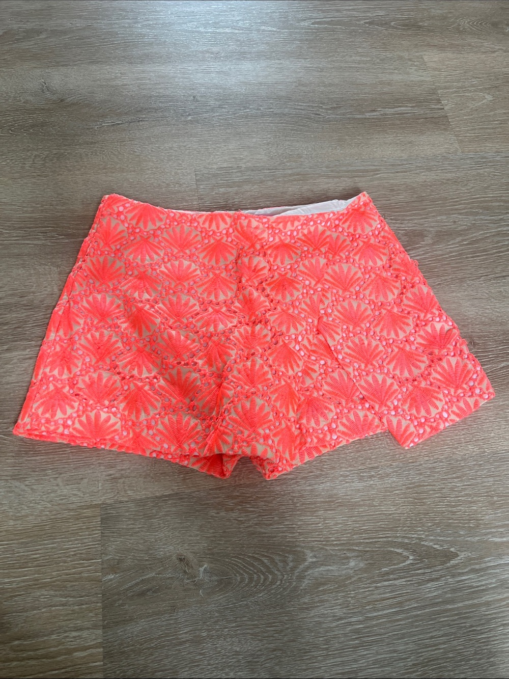 Lilly Pulitzer Neon Coral Lace High-Waist Skort